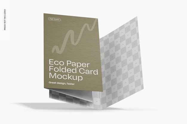 PSD mockup de tarjetas plegadas de papel ecológico que caen