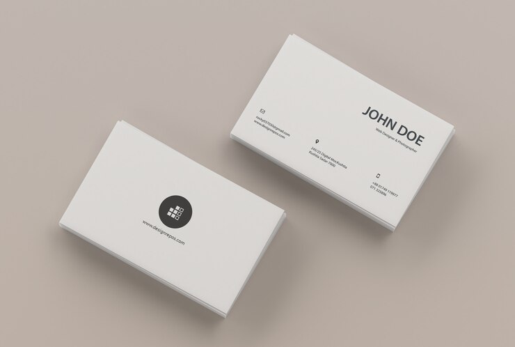 Mockup de tarjetas de visita de dos montones