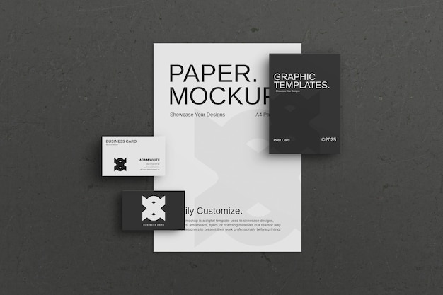 Mockup de tarjetas de visita de papelería de PSD Papel y materiales de presentación