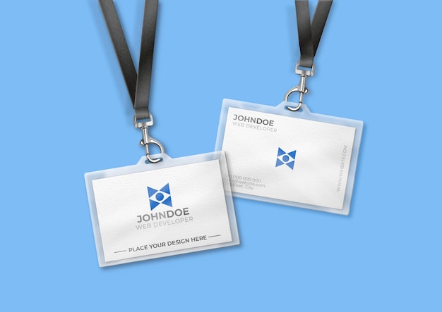 Mockup de tarjetas de visita en los titulares de tarjetas transparentes PSD gratuito