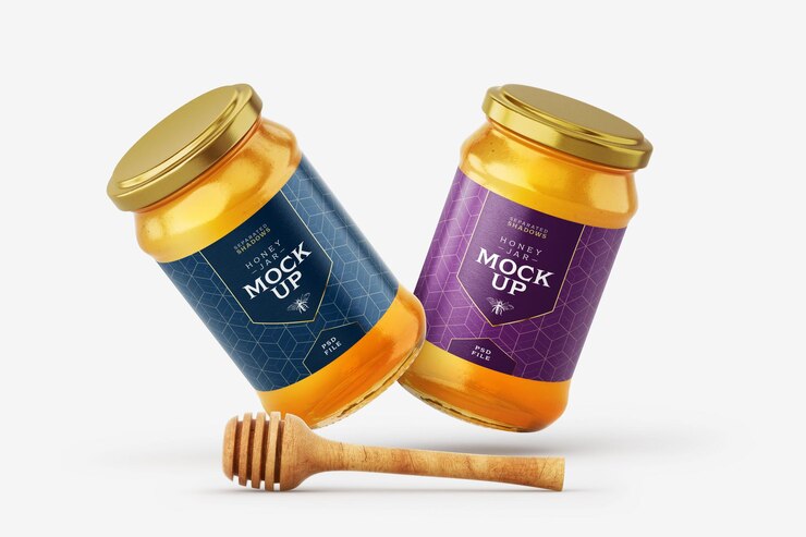 Mockup de Tarro de Miel con Cazo