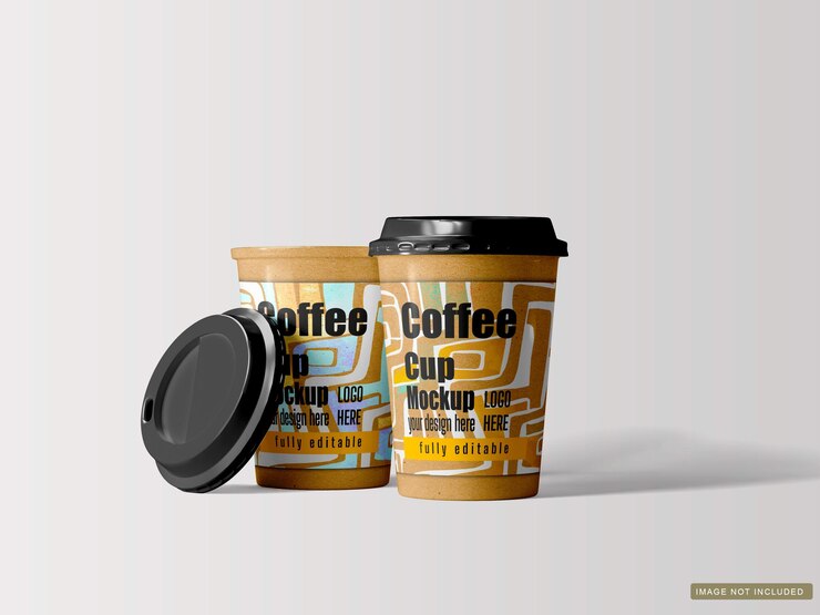 Mockup de taza de café aislado en fondo blanco