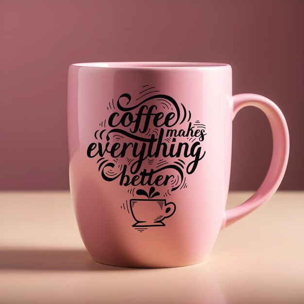 Mockup de taza de café rosado en formato psd