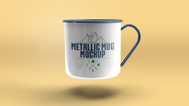 Mockup de taza metálica