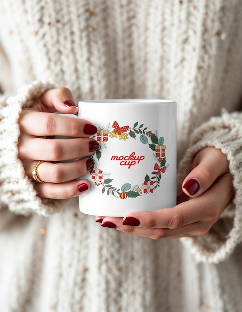Mockup de la taza de Navidad