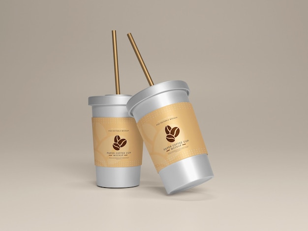 Mockup de taza de papel de café