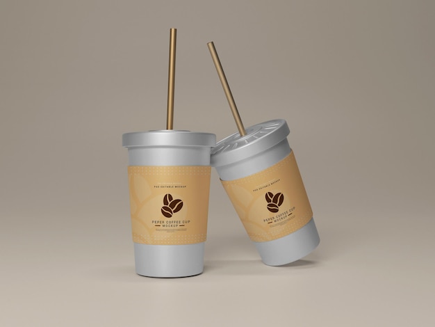 Mockup de taza de papel de café