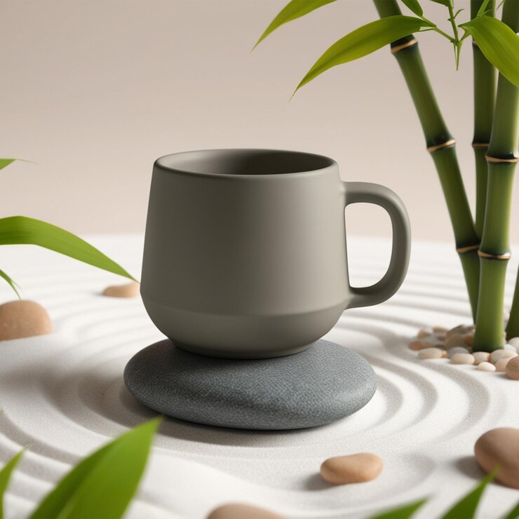 Mockup de taza realista con diseño personalizable