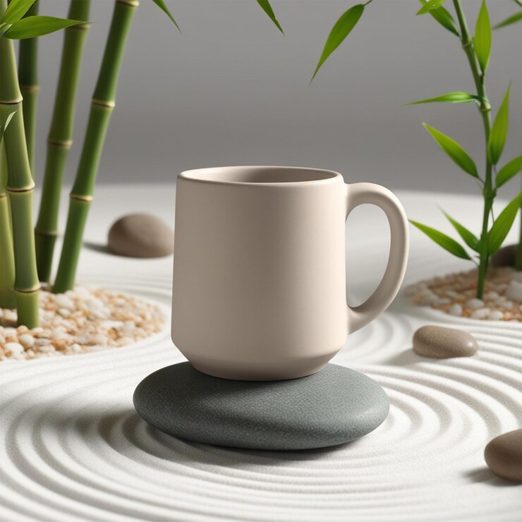 Mockup de taza realista con diseño personalizable