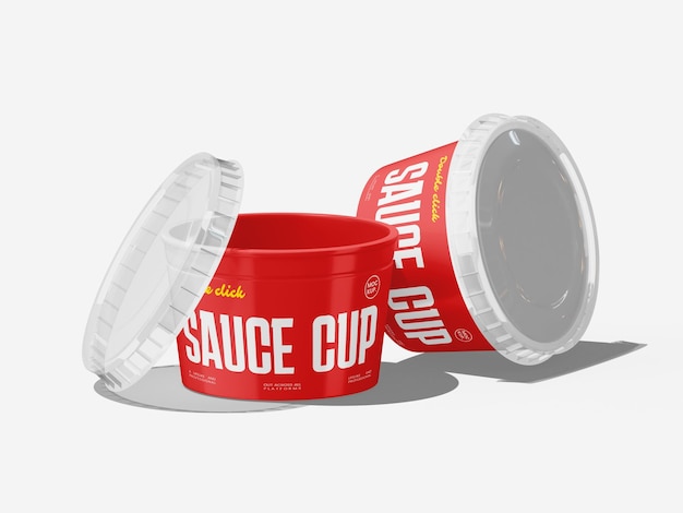 Mockup de la taza de salsa
