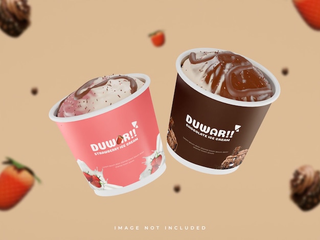 Mockup tazza di gelato