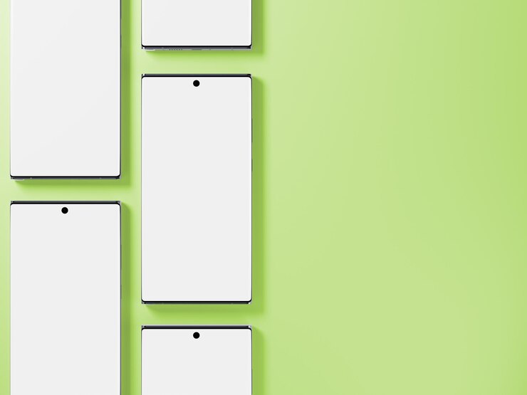 PSD mockup de teléfono en fondo verde mockup