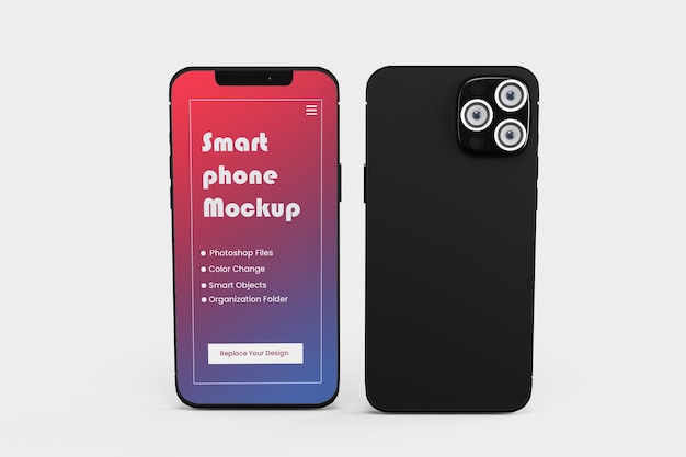 Mockup de teléfono inteligente aislado