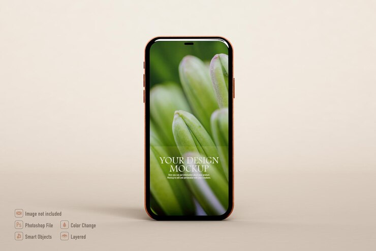 Mockup de teléfono inteligente aislado