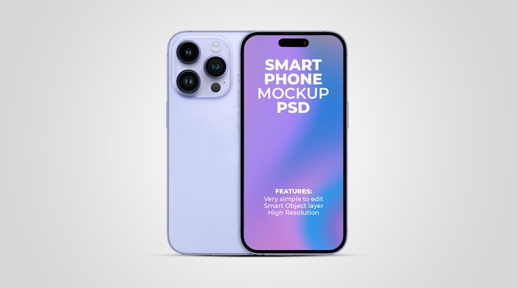 Mockup de teléfono inteligente con colores editables PSD
