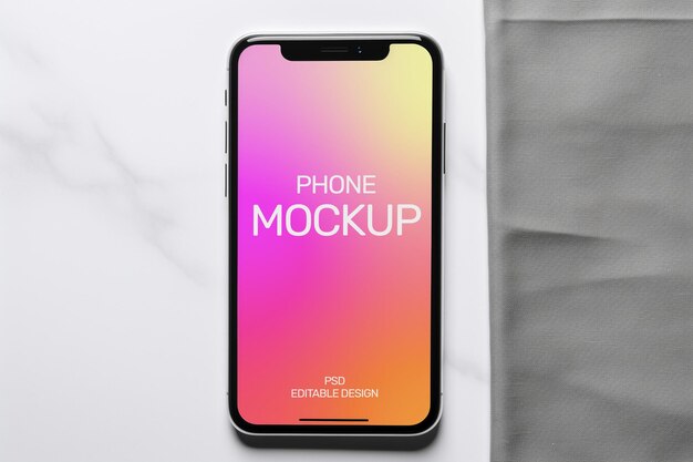 Mockup de teléfono inteligente PSD pantalla de dispositivos digitales editable para aplicación ui ux y presentación de sitio web