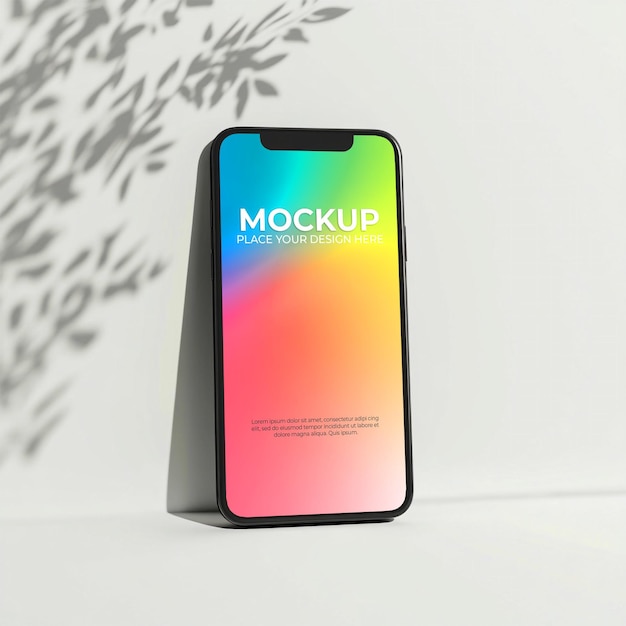 Mockup de teléfono pantalla de gradiente colorido diseño moderno