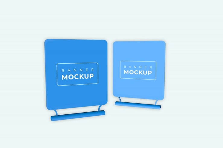 Mockup tenda da due tavoli Premium Psd