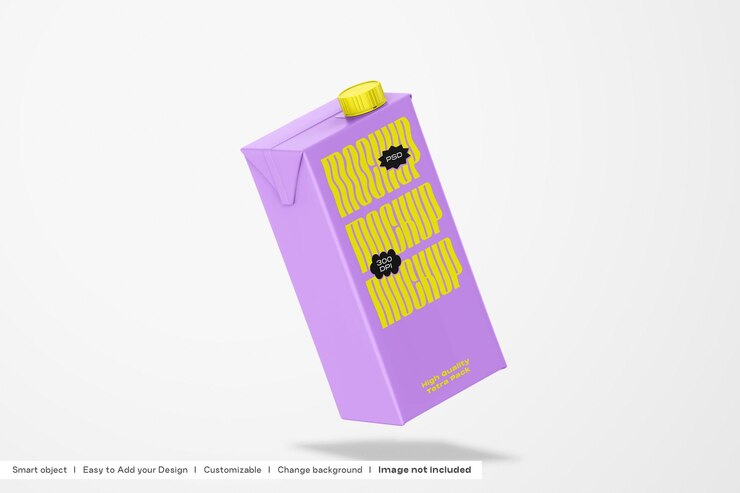 Mockup Tetra Pack Flutuante