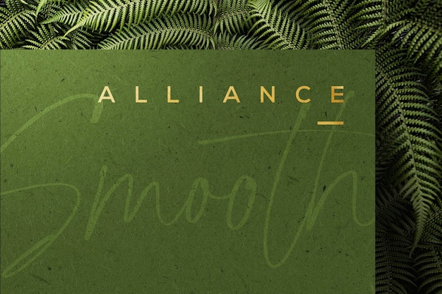 Mockup del texto de la Alianza y el logotipo del papel verde