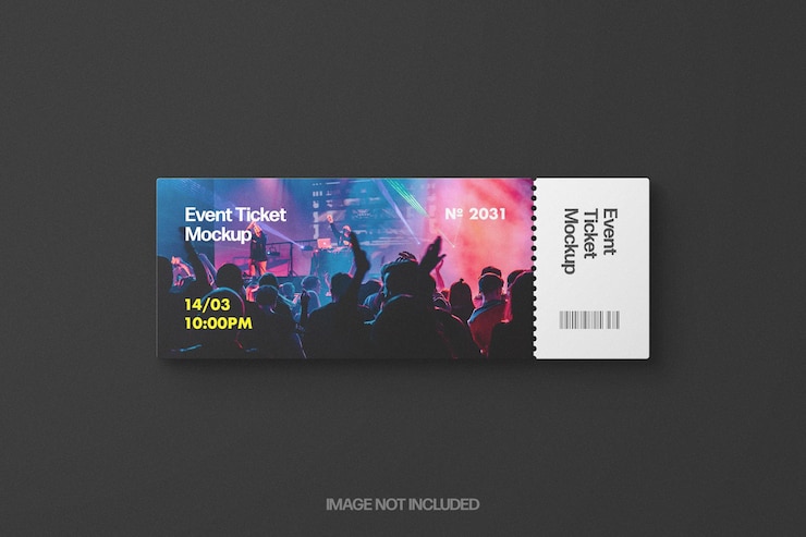 PSD mockup tiket acara kecil