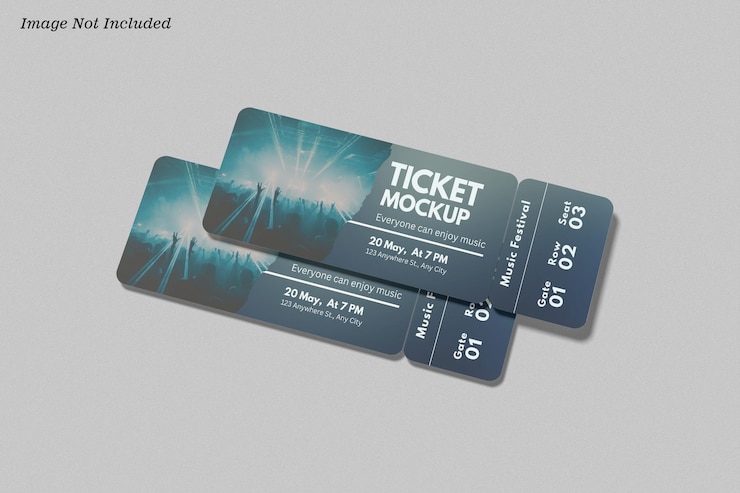 PSD mockup tiket acara