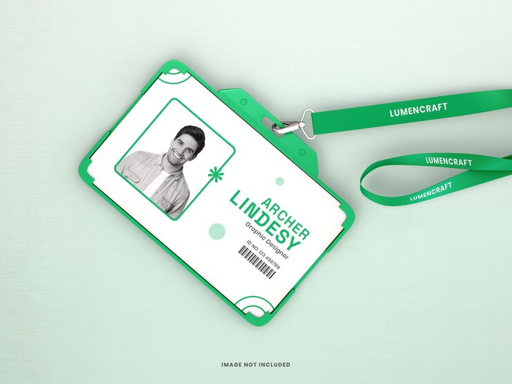 PSD mockup del titular de la tarjeta de identificación corporativa
