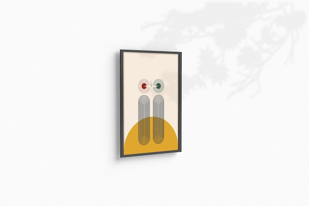Mockup totalmente editable del marco vertical del cartel