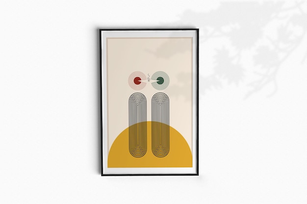 Mockup totalmente editable del marco vertical del cartel