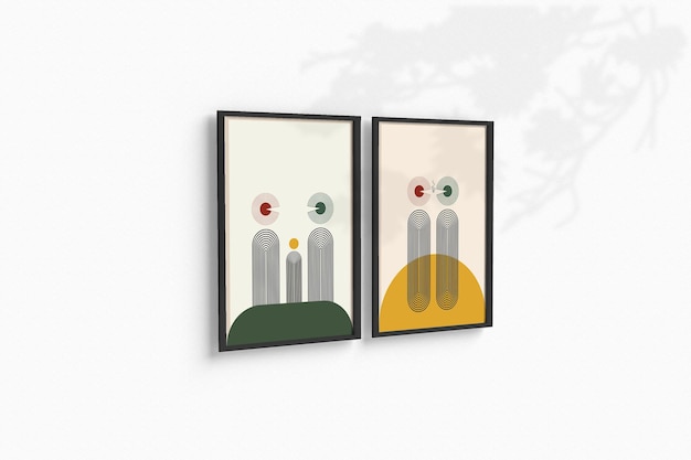 Mockup totalmente editable del marco vertical del cartel