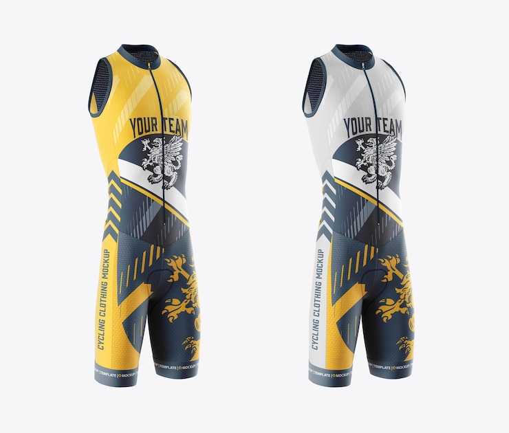 PSD mockup del traje de ciclismo masculino