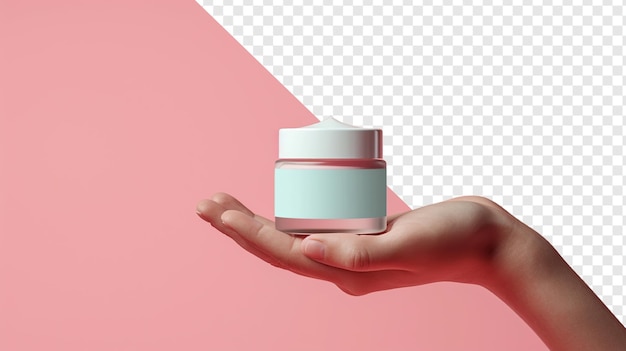 Mockup de ungüento hiperrealista de mano en el arte minimalista