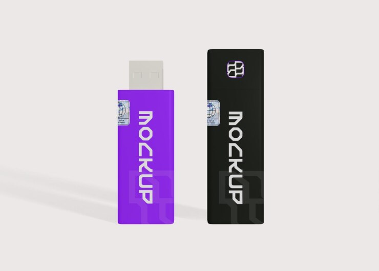 PSD mockup de la unidad flash usb