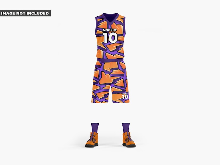 PSD mockup del uniforme de baloncesto en vista delantera