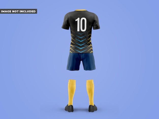 Mockup del uniforme de fútbol en la vista trasera