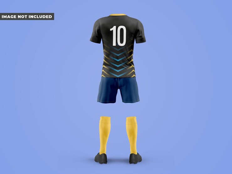 PSD mockup del uniforme de fútbol en la vista trasera