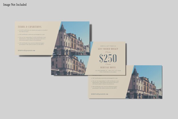 Mockup de vale de regalo