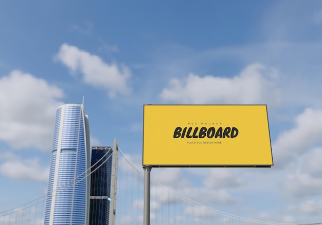 Mockup de valla publicitaria rectangular Psd