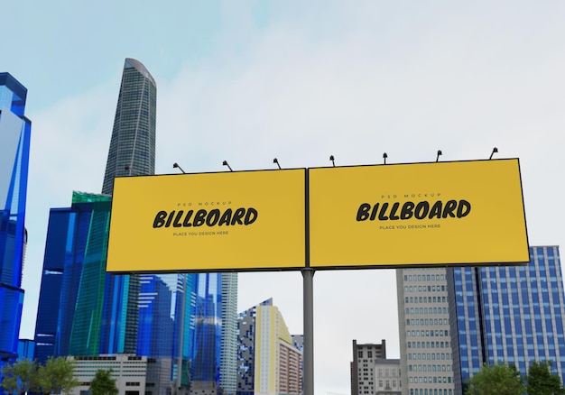 Mockup de valla publicitaria rectangular Psd