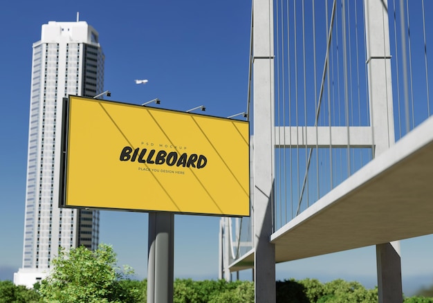 Mockup de valla publicitaria rectangular Psd