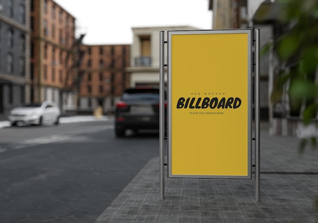 Mockup de valla publicitaria rectangular Psd