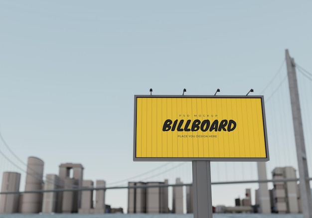 Mockup de valla publicitaria rectangular Psd