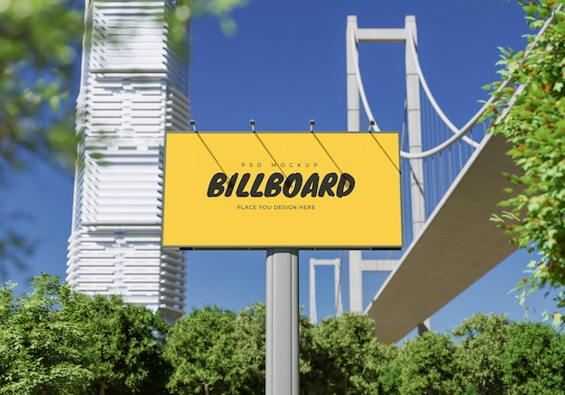 Mockup de valla publicitaria rectangular Psd