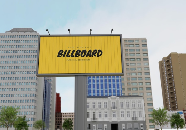 Mockup de valla publicitaria rectangular Psd