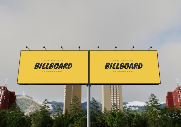 PSD mockup de valla publicitaria rectangular psd