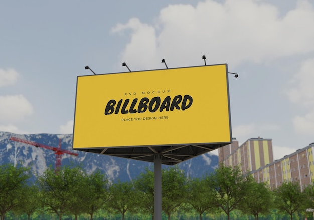 Mockup de valla publicitaria rectangular Psd
