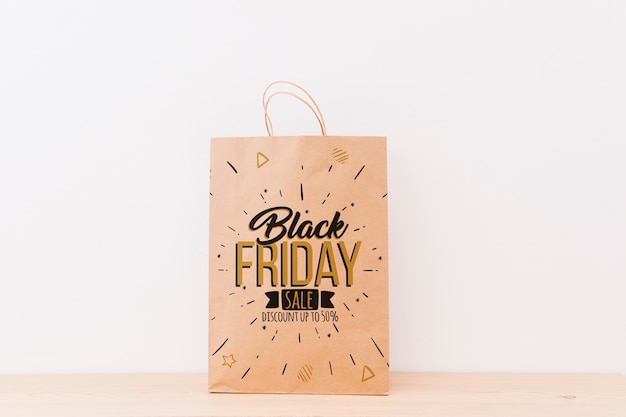 Mockup de varias bolsas de compras para black friday