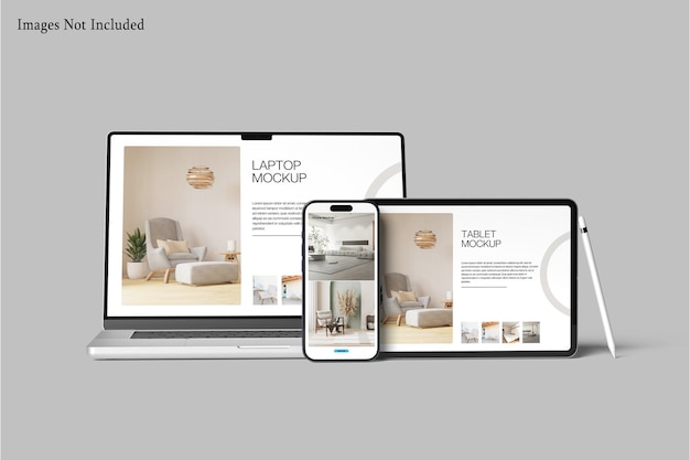 Mockup de varios dispositivos receptivos