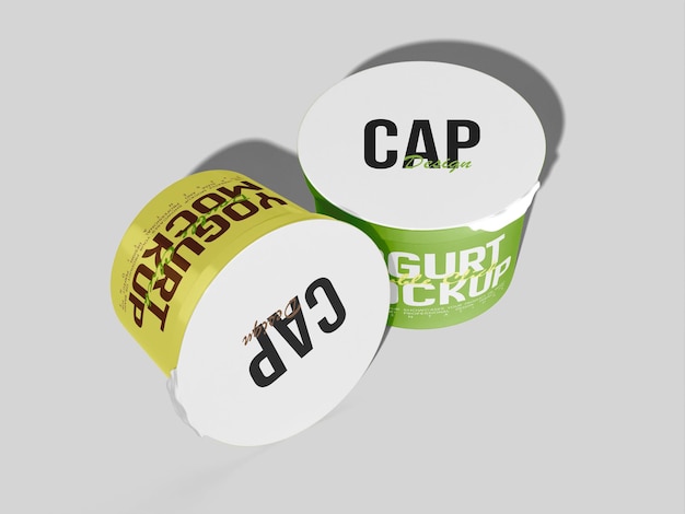 Mockup de vaso de yogur