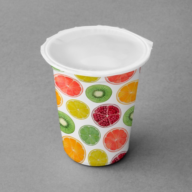 Mockup de vaso de yogur